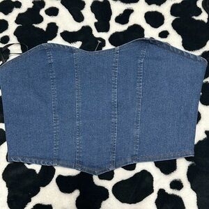 Blue Denim Women's Corset Top